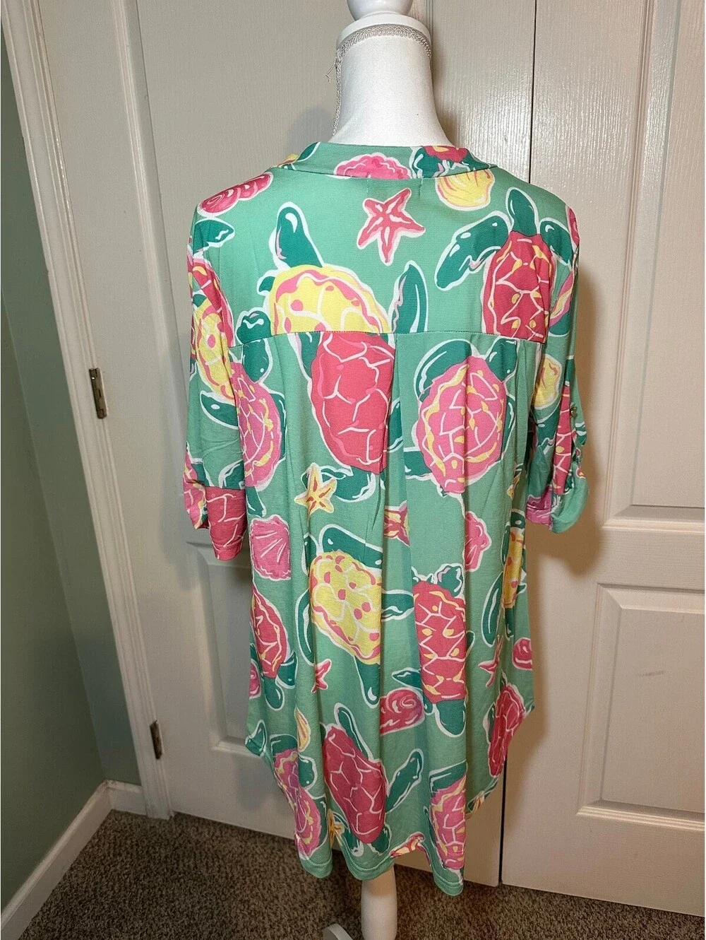 NWT Simply Southern Tropical Sea Turtle Tunic Dress Cover-Up Size Medium